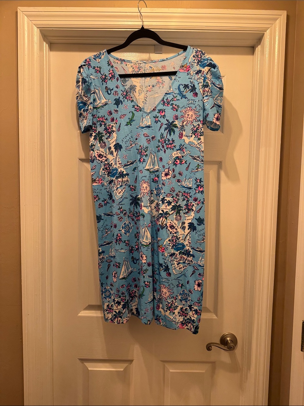 Lilly Pulitzer Tropical Print V-Neck Dress